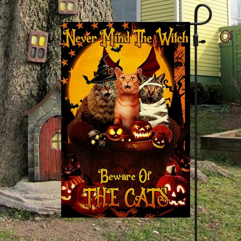 Never Mind The Witch Beware Of The Cats Halloween flag 15