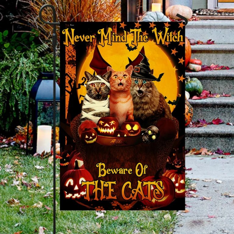 Never Mind The Witch Beware Of The Cats Halloween flag 12