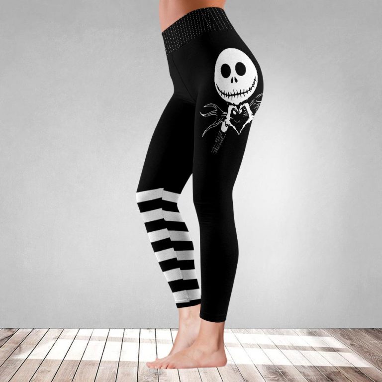 Nightmare Jack Skellington black and white leggings 13