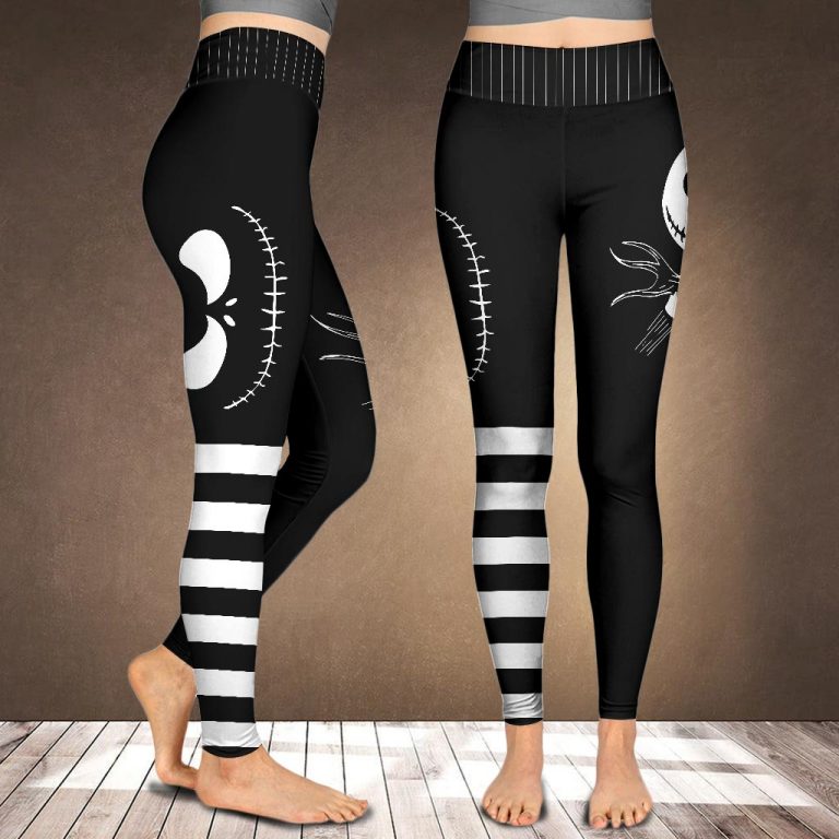 Nightmare Jack Skellington black and white leggings 10