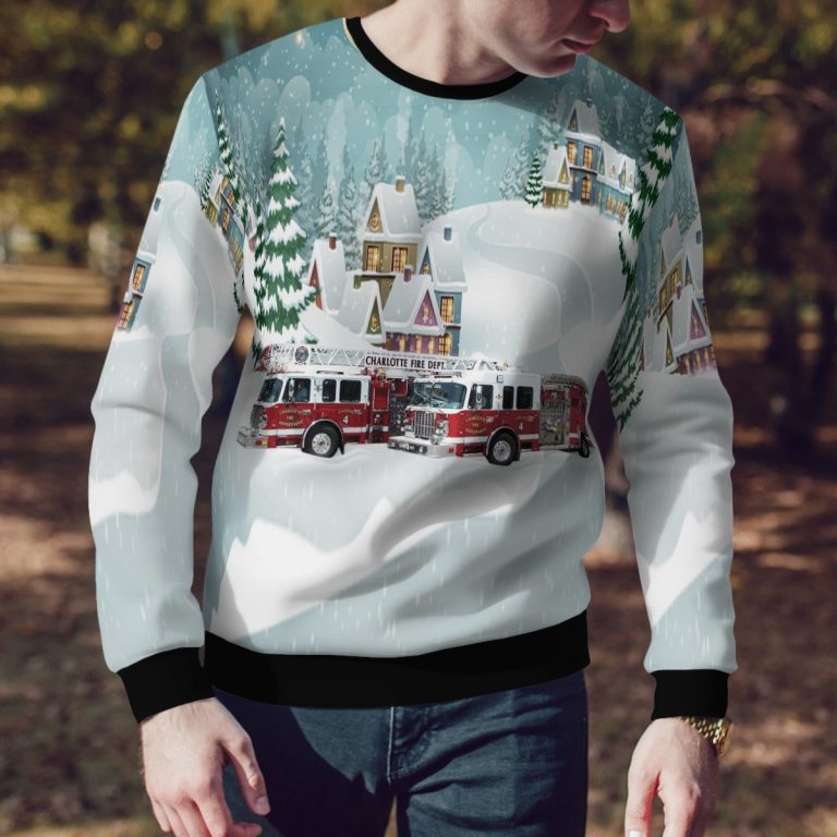 North Carolina Charlotte Fire Department Christmas sweater, sweatshirt 8