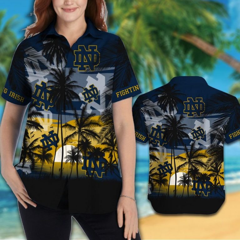Notre Dame Fighting Irish football Tropical hawaiian shirt 14