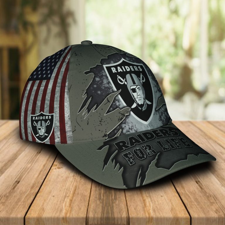 Oakland Raiders For Life American flag cap hat 10