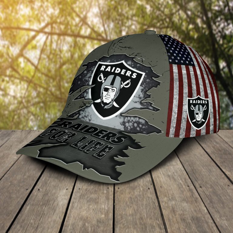 Oakland Raiders For Life American flag cap hat 12