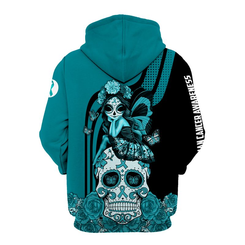Ovarian Cancer Awareness Sugar Skull Fairy 3d shirt, hoodie 5