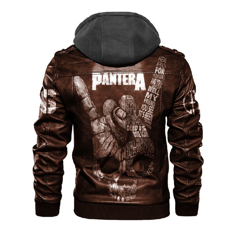 Pantera skull hand custom leather jacket 16