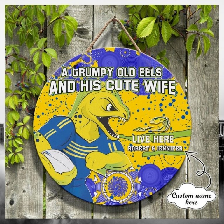 Parramatta Eels A grumpy old ells and his cute wife live here custom name wooden sign 8