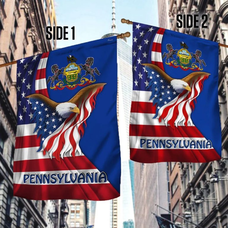 Pennsylvania State Coat of Arms Eagle Flag 13