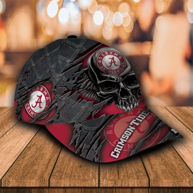 Personalized Alabama Crimson Tide Wings Skull custom name cap hat 12