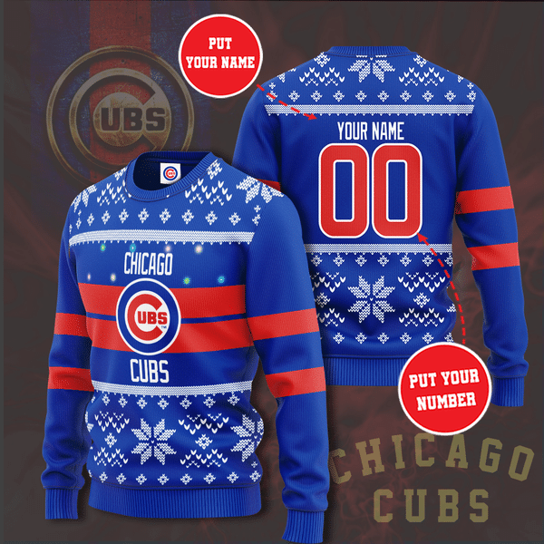 Personalized Chicago Cubs Christmas Custom Sweater