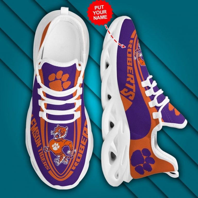 Personalized Clemson Tigers clunky max soul shoes 13