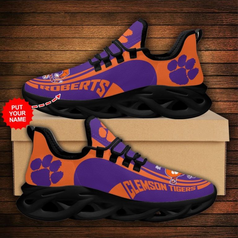 Personalized Clemson Tigers clunky max soul shoes 12