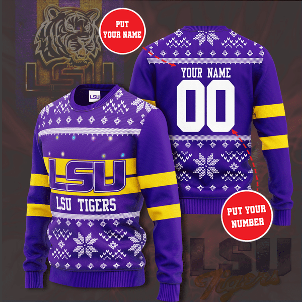Personalized Lsu Tigers Christmas Custom Sweater