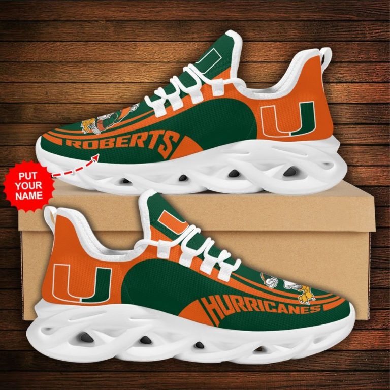 Personalized Miami Hurricanes clunky max soul shoes 10