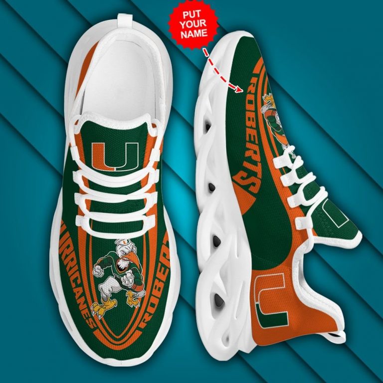 Personalized Miami Hurricanes clunky max soul shoes 13
