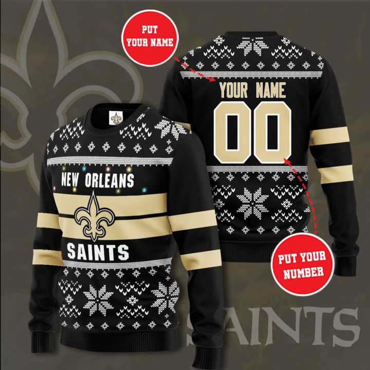 Personalized New Orleans Saints Custom Christmas Sweater