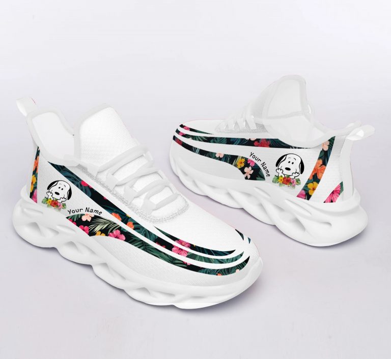 Personalized Snoopy Flowers custom name clunky max soul shoes 8