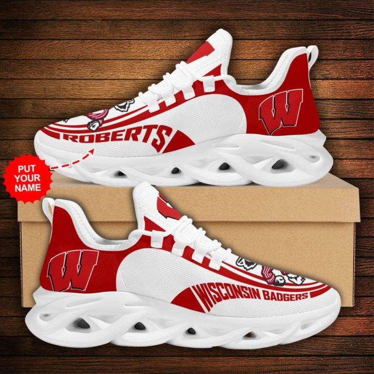 Personalized Wisconsin Badgers clunky max soul shoes 12