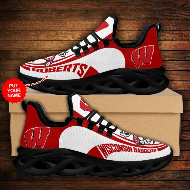 Personalized Wisconsin Badgers clunky max soul shoes 10