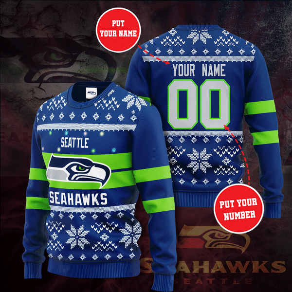 Personalized Seahawks Christmas Custom Sweater