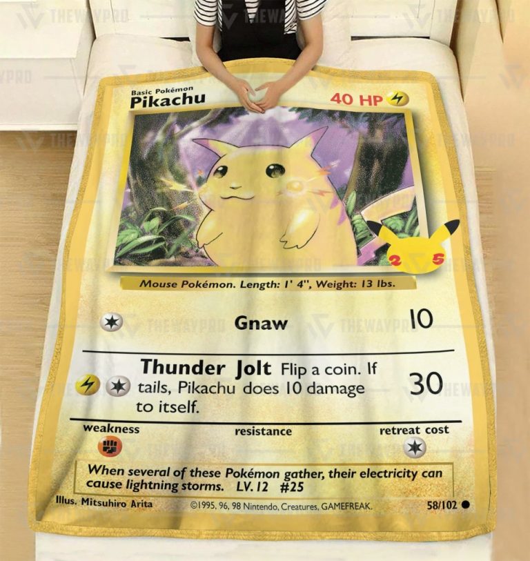 Pikachu Card Pokemon fleece blanket 10