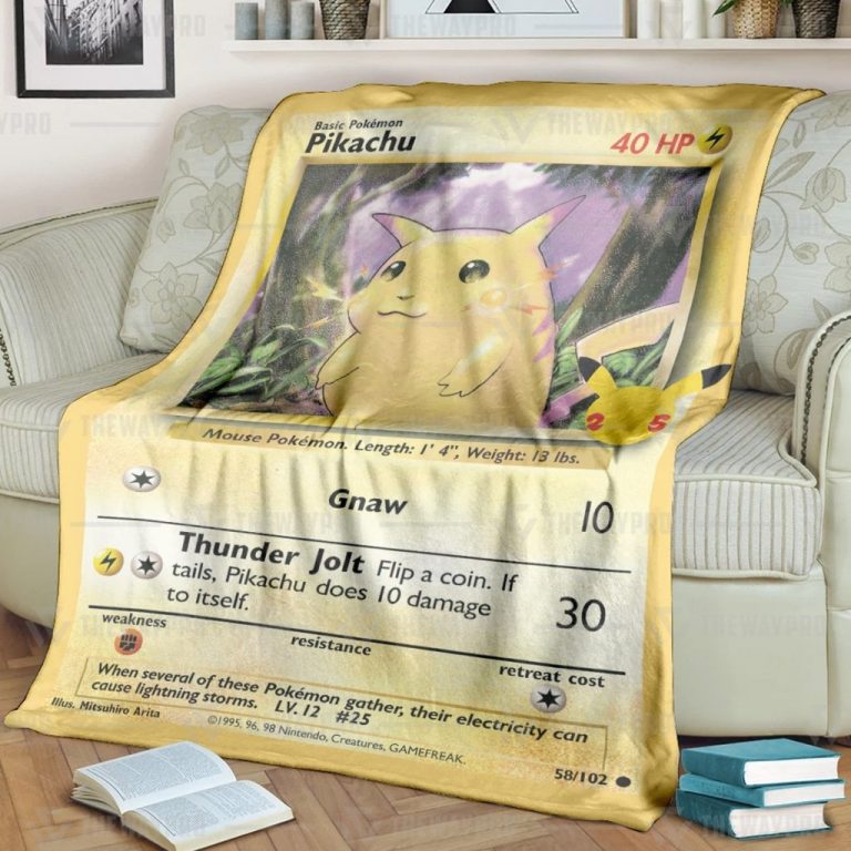Pikachu Card Pokemon fleece blanket 8