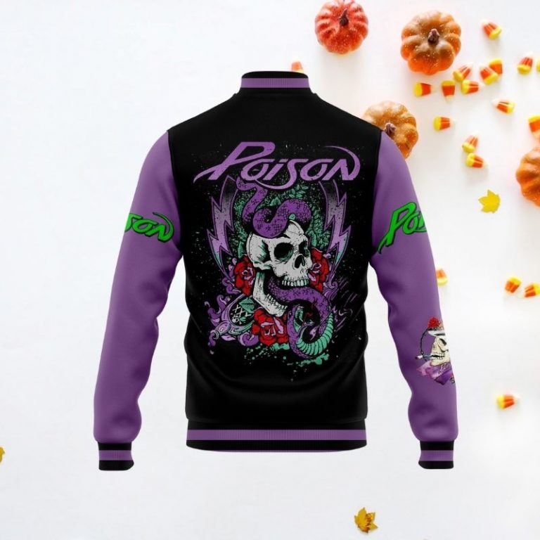 Poison skull band custom baseball jacket 11