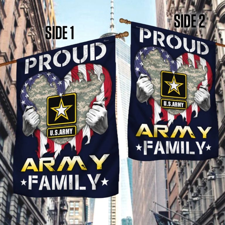 Proud Army Family Heart American Flag 12