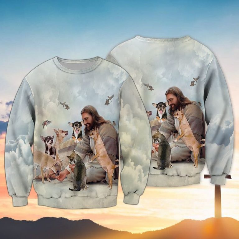 God surrounded by Chihuahua 3d shirt, hoodie 15