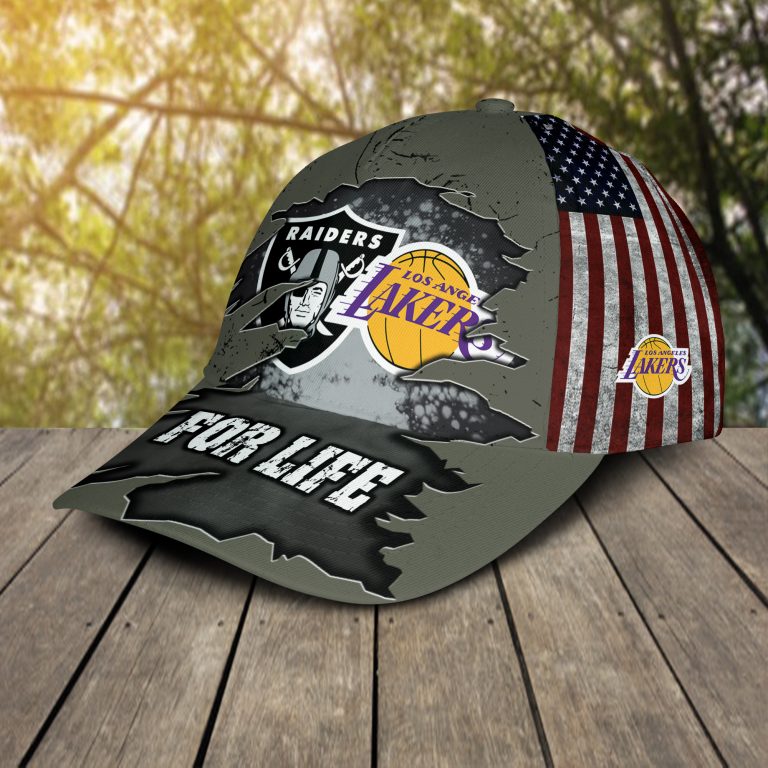 Raiders Los Angeles Lakers For Life cap hat 12