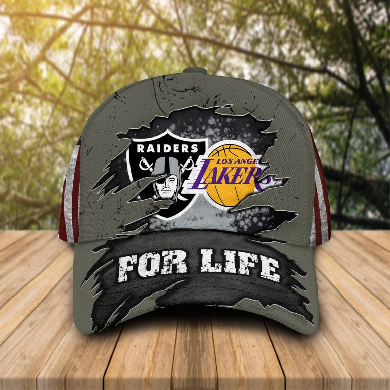 Raiders Los Angeles Lakers For Life cap hat 10