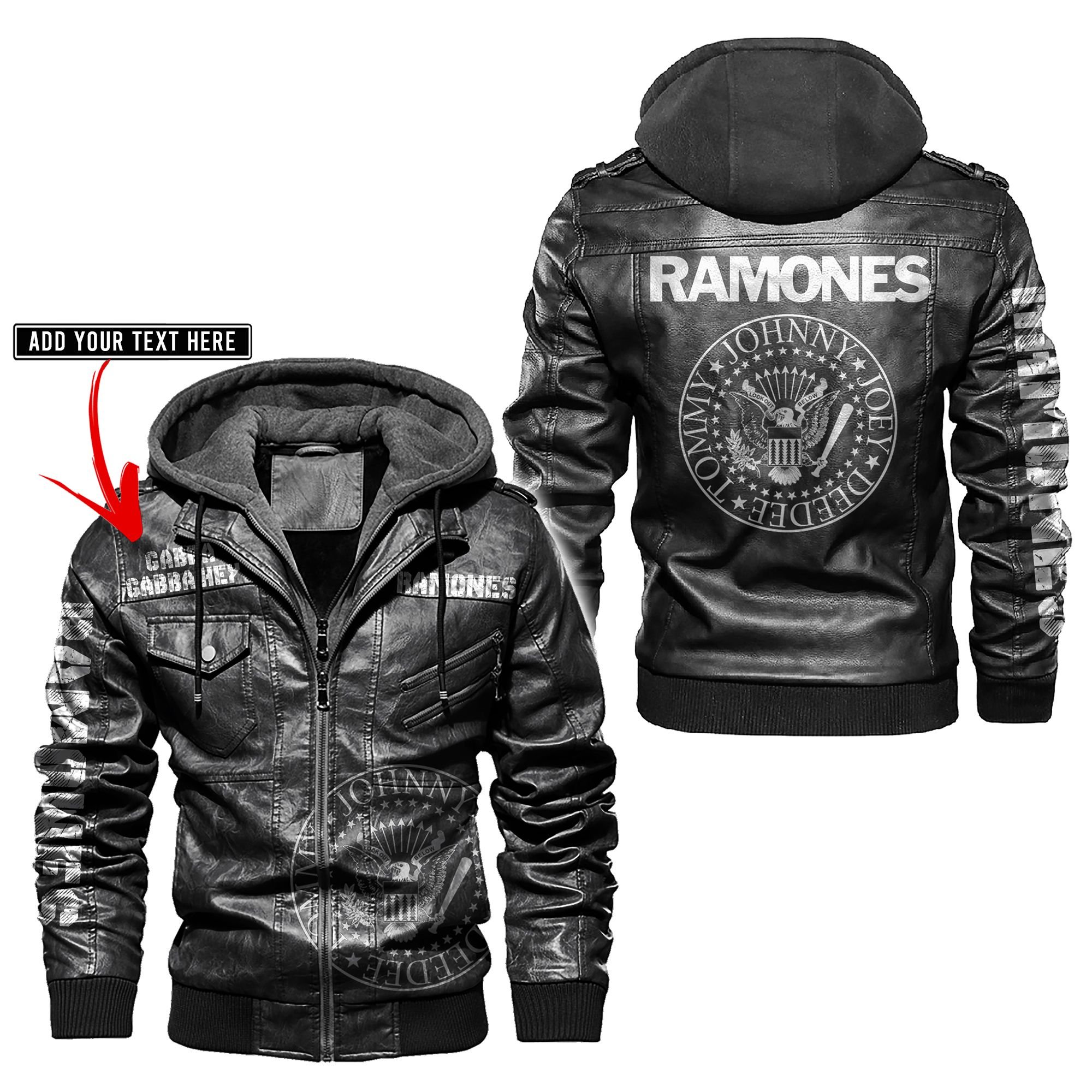 Ramones band custom personalized name leather jacket