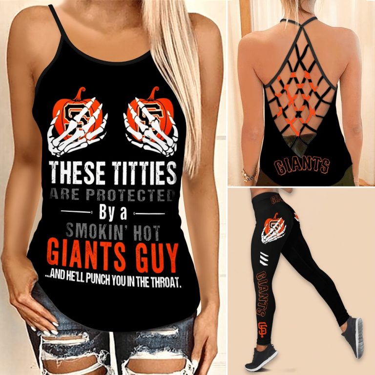 San Francisco Giants these titties are protected by a Giants guy criss cross tank top, legging 8