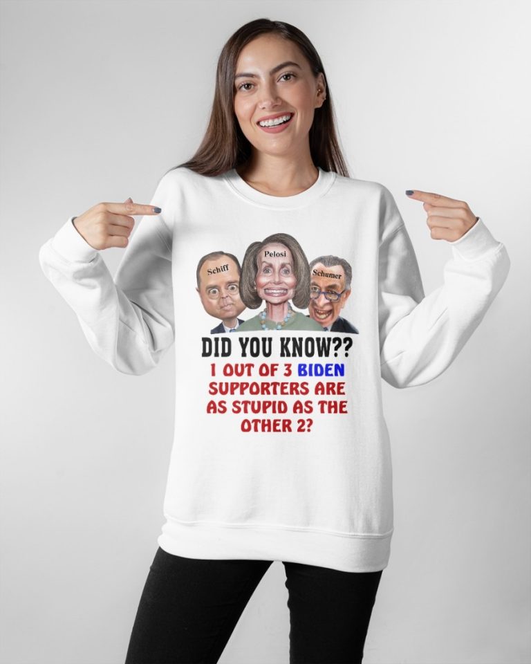 Schiff Pelosi Schumer did you know 1 out of 3 Biden supporters are as stupid as the other 2 shirt, hoodie 20