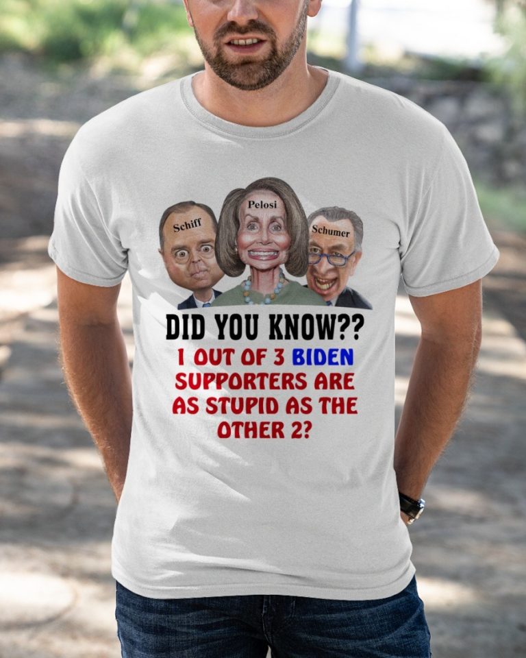 Schiff Pelosi Schumer did you know 1 out of 3 Biden supporters are as stupid as the other 2 shirt, hoodie 18