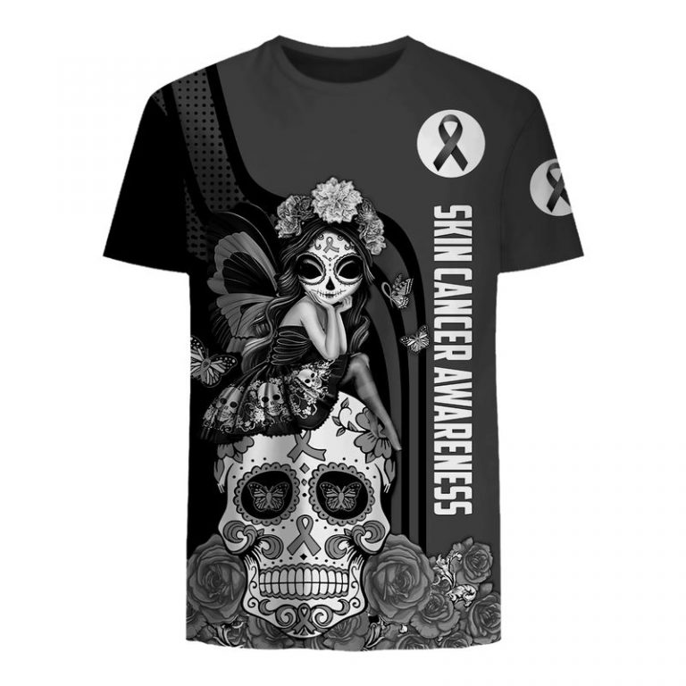 Skin Cancer Awareness Sugar Skull Fairy 3d shirt, hoodie 14