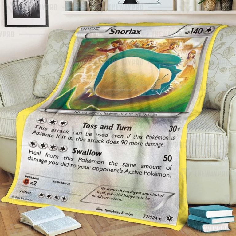 Snorlax Pokemon fleece blanket, rug 16