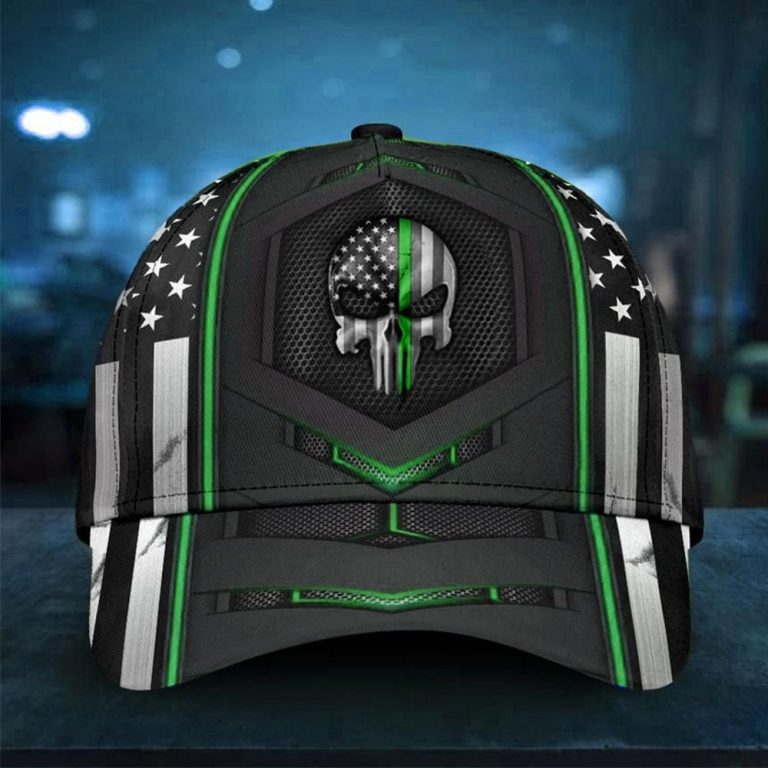 Spartan Helmet Thin Green Line American flag Skull cap hat 9