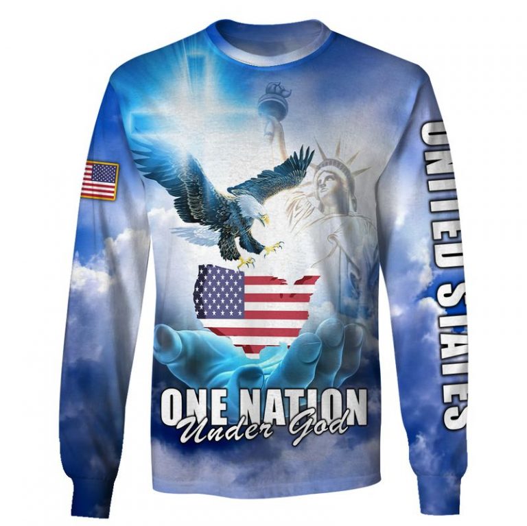 Statue of Liberty One Nation Under God Eagle American flag 3d shirt, hoodie 19