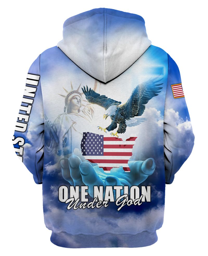 Statue of Liberty One Nation Under God Eagle American flag 3d shirt, hoodie 6
