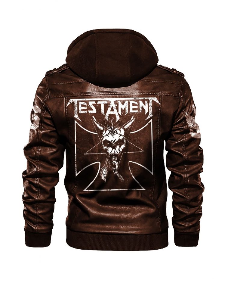 Testament skull custom leather jacket 16
