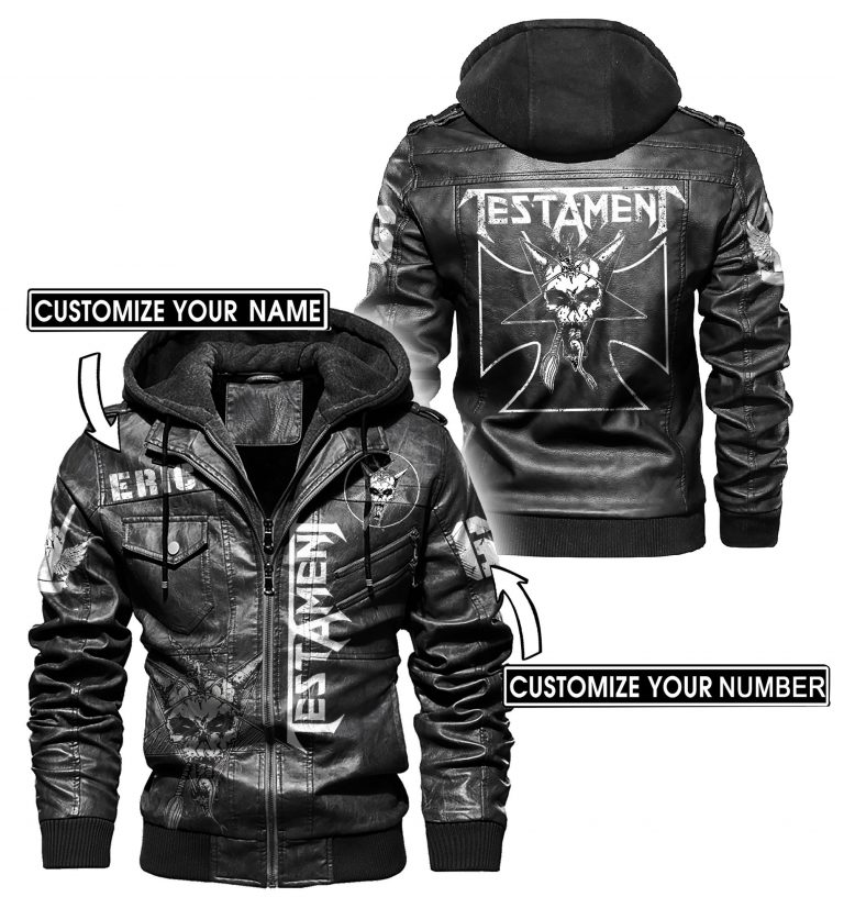 Testament skull custom leather jacket 14