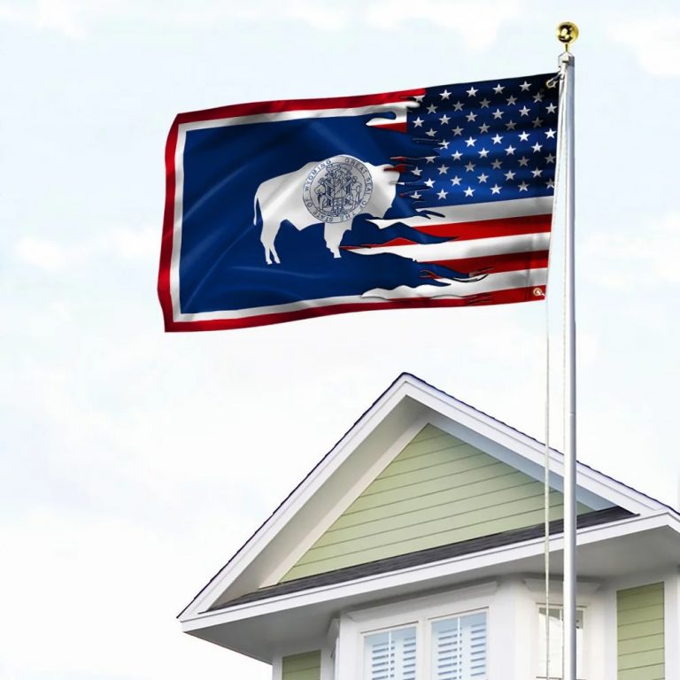 The State of Wyoming American flag 8