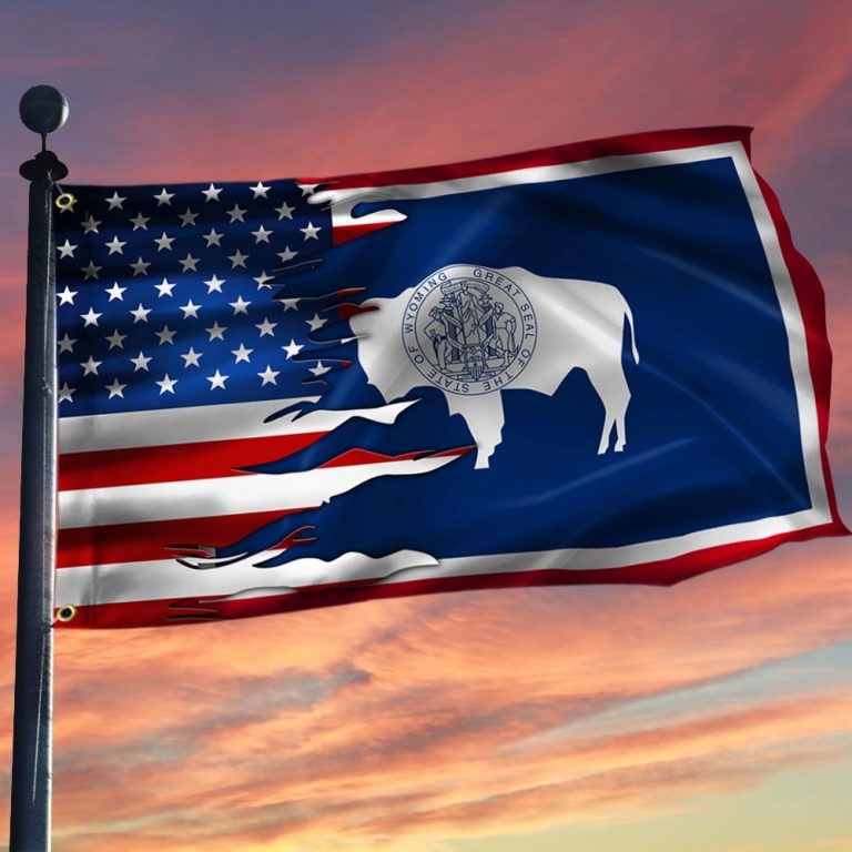The State of Wyoming American flag 9