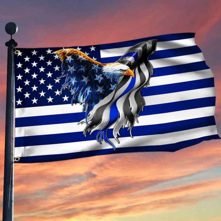 The Thin Blue Line Eagle American flag