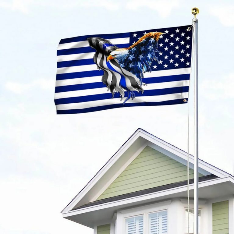 The Thin Blue Line Eagle American flag 12