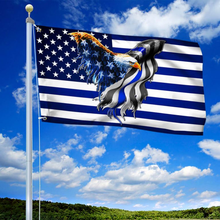 The Thin Blue Line Eagle American flag