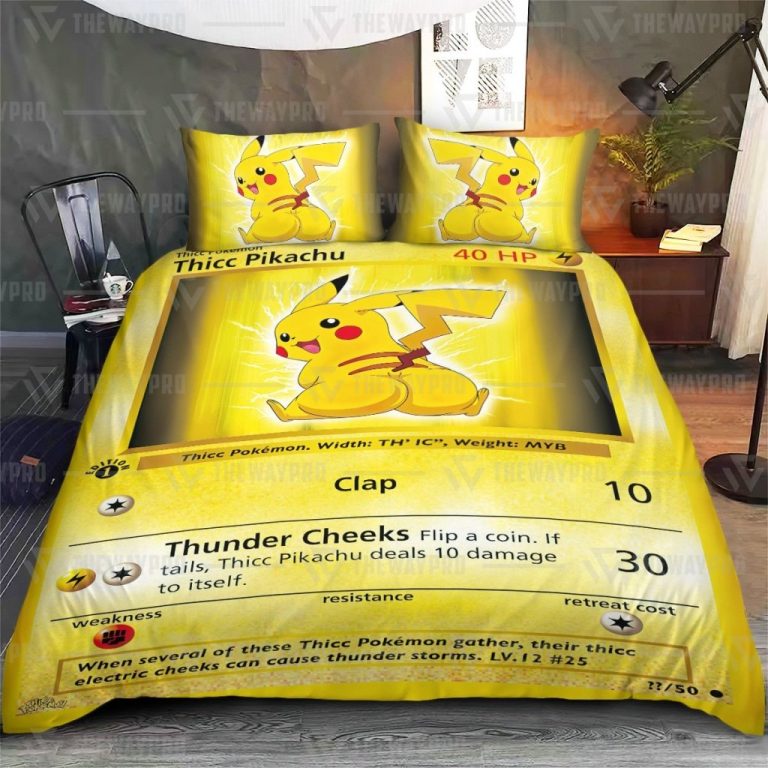 Thicc Pikachu Pokemon Bedding Set 8
