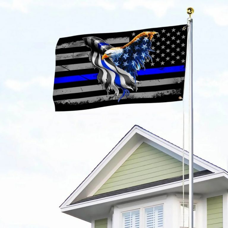 Thin Blue Line American Eagle Flag 12