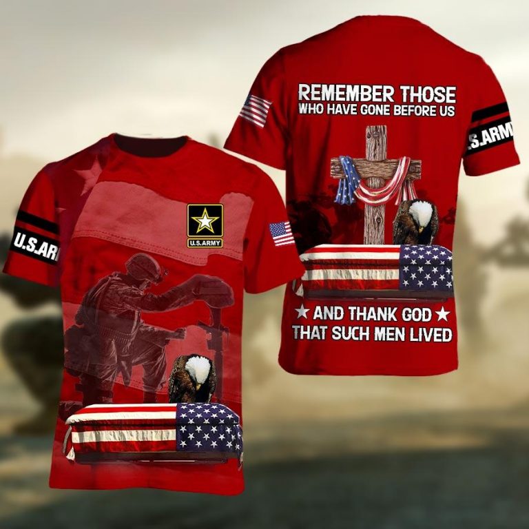 US Army Military Eagle remember those who have gone before us 3d shirt 9